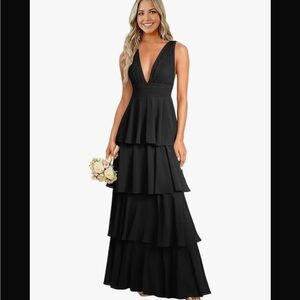 Chic Black Layered Maxi Dress